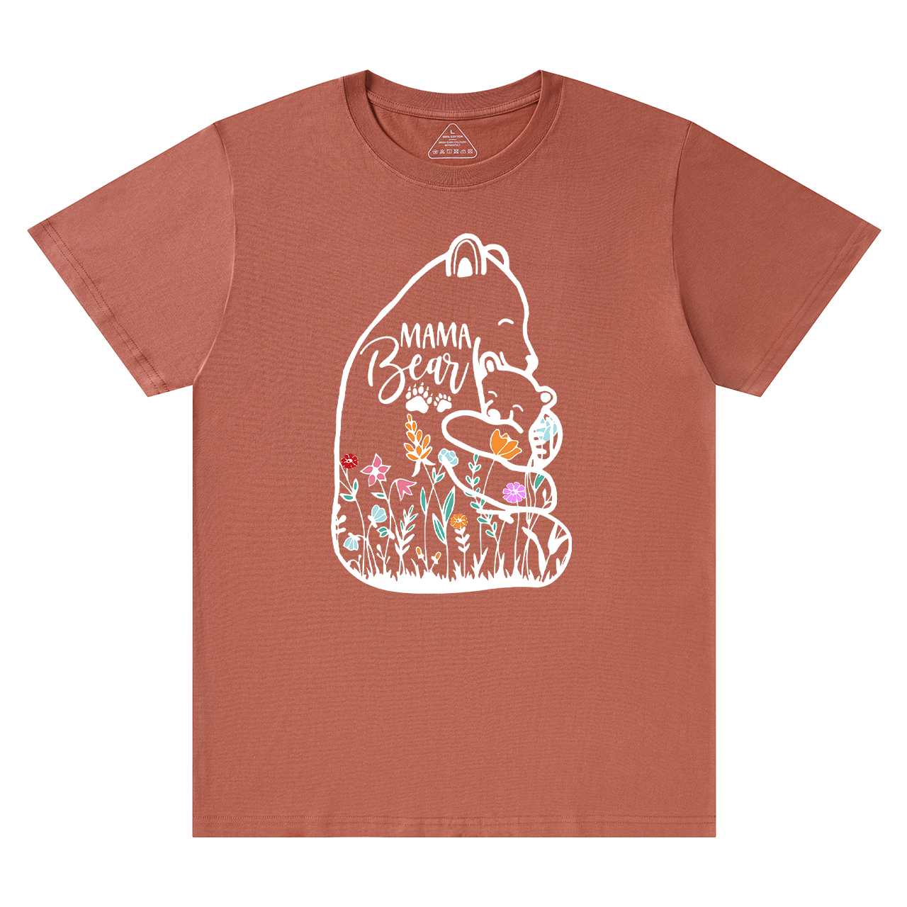 Cute Mama Bear And Baby With Wildflowers Tees
