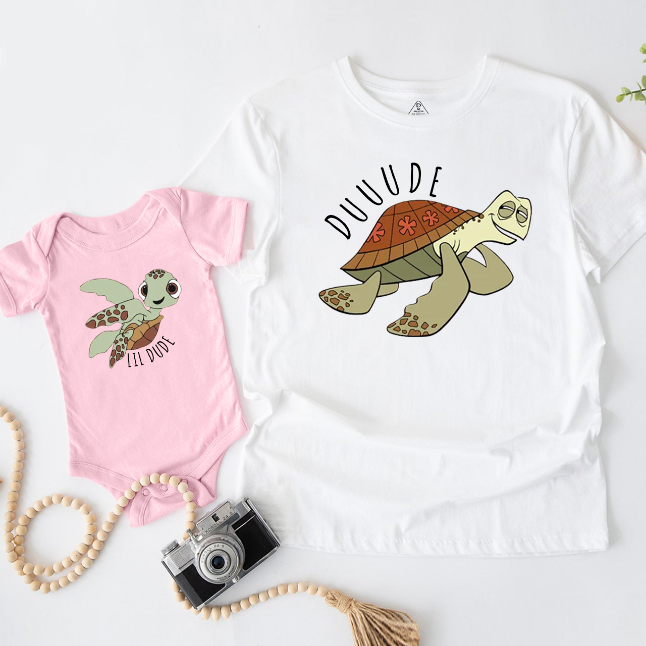 Sea Turtle Duuude Dad & Me Matching T-Shirts