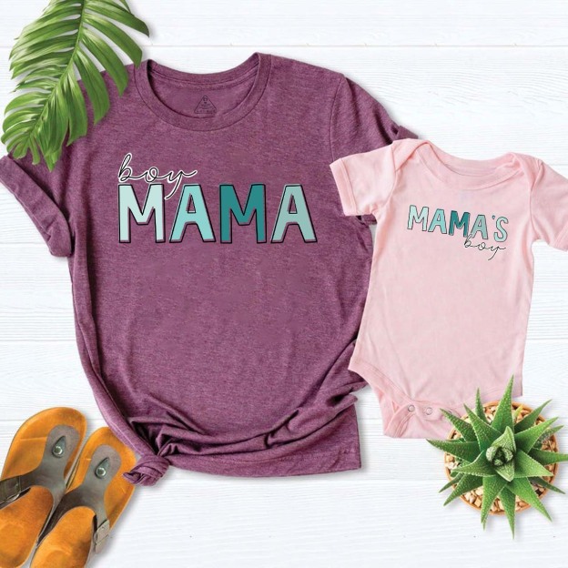 Mama's Boy And Girl Matching Tees