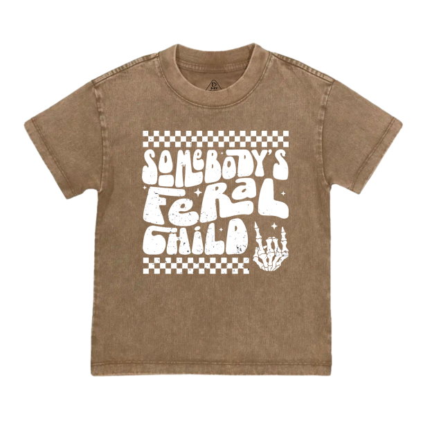 Somebody's Feral Child Toddler&Kids Washed Tees