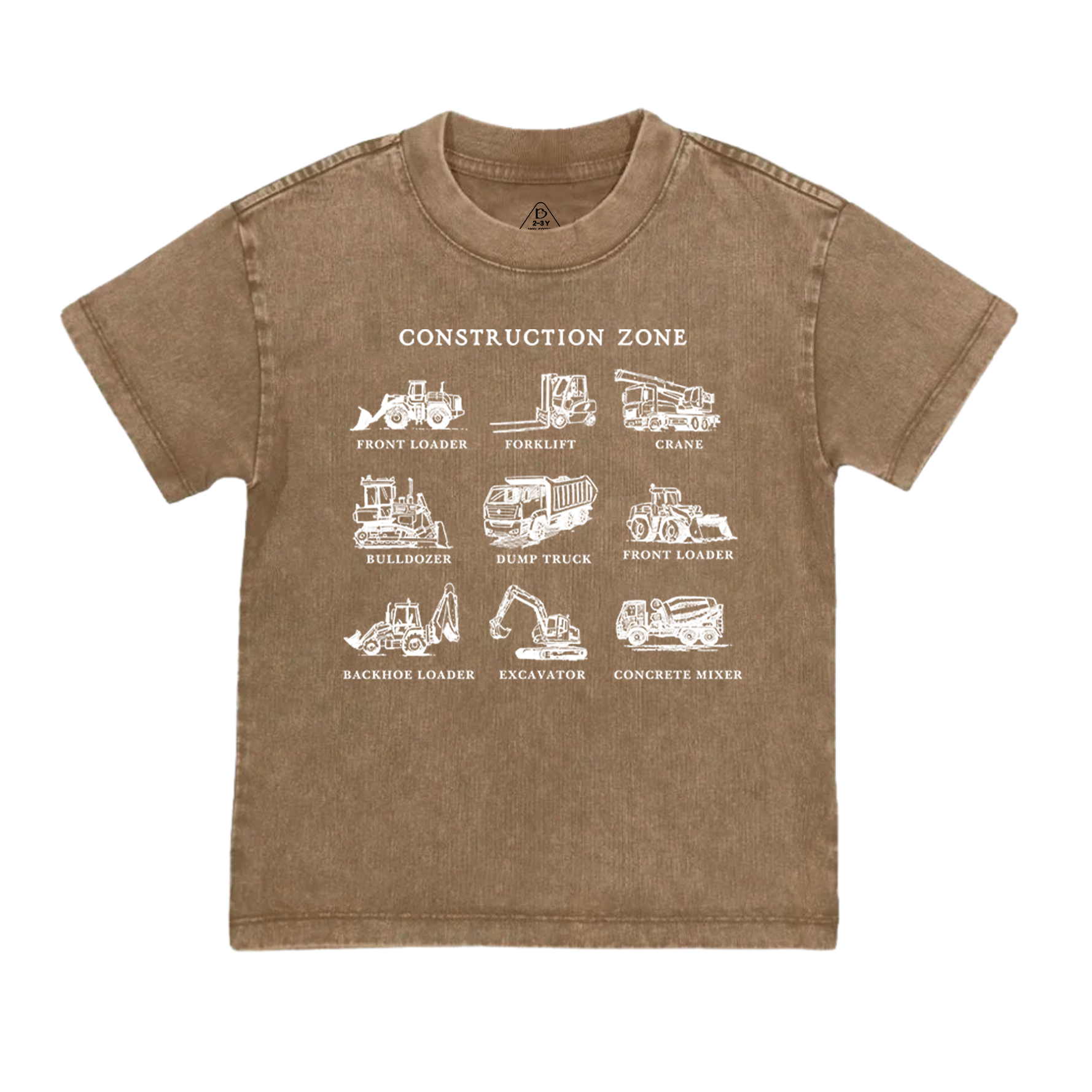 Construction Zone Toddler&Kids Washed Tees