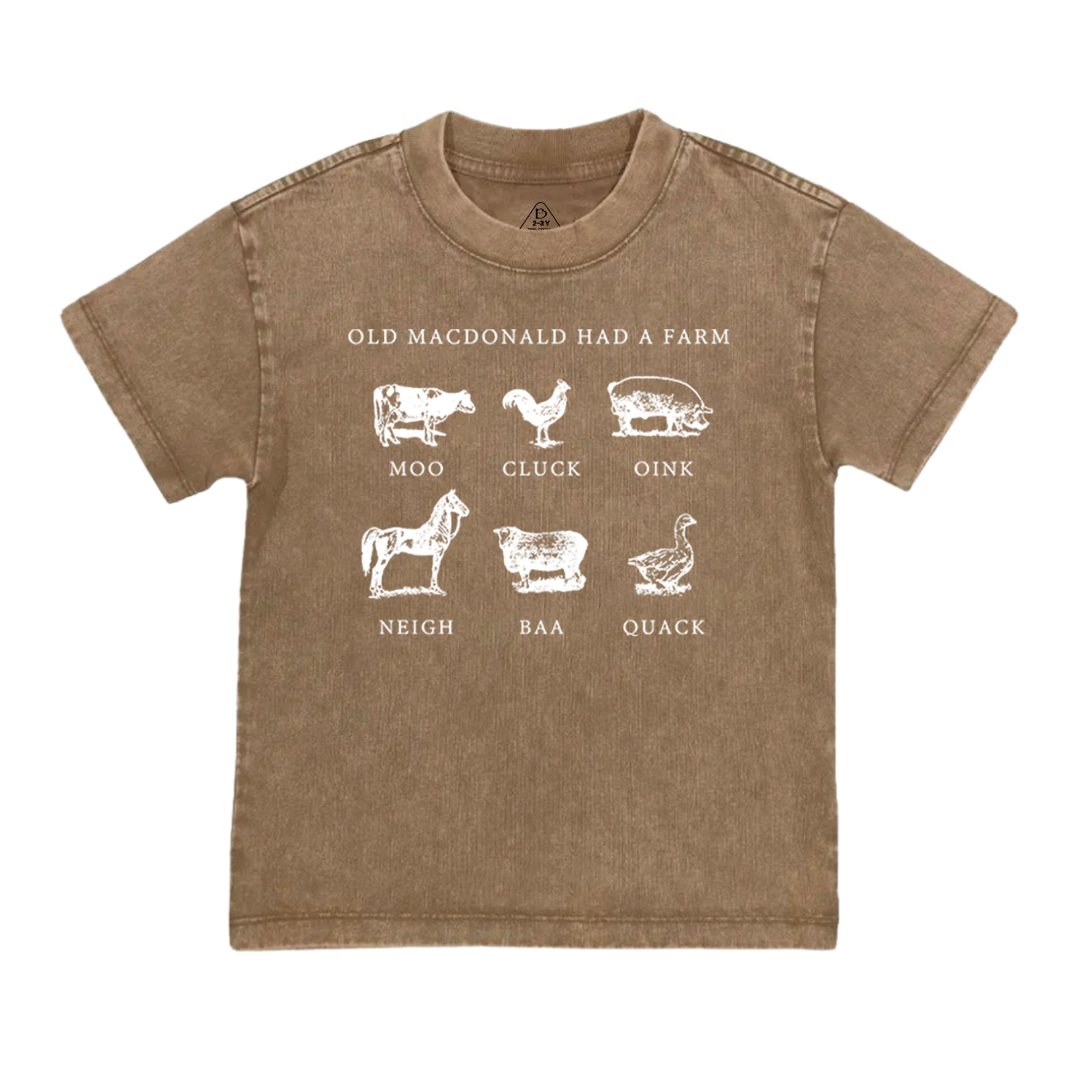 Had A Farm Kids Retro Natural Toddler&Kids Washed Tees