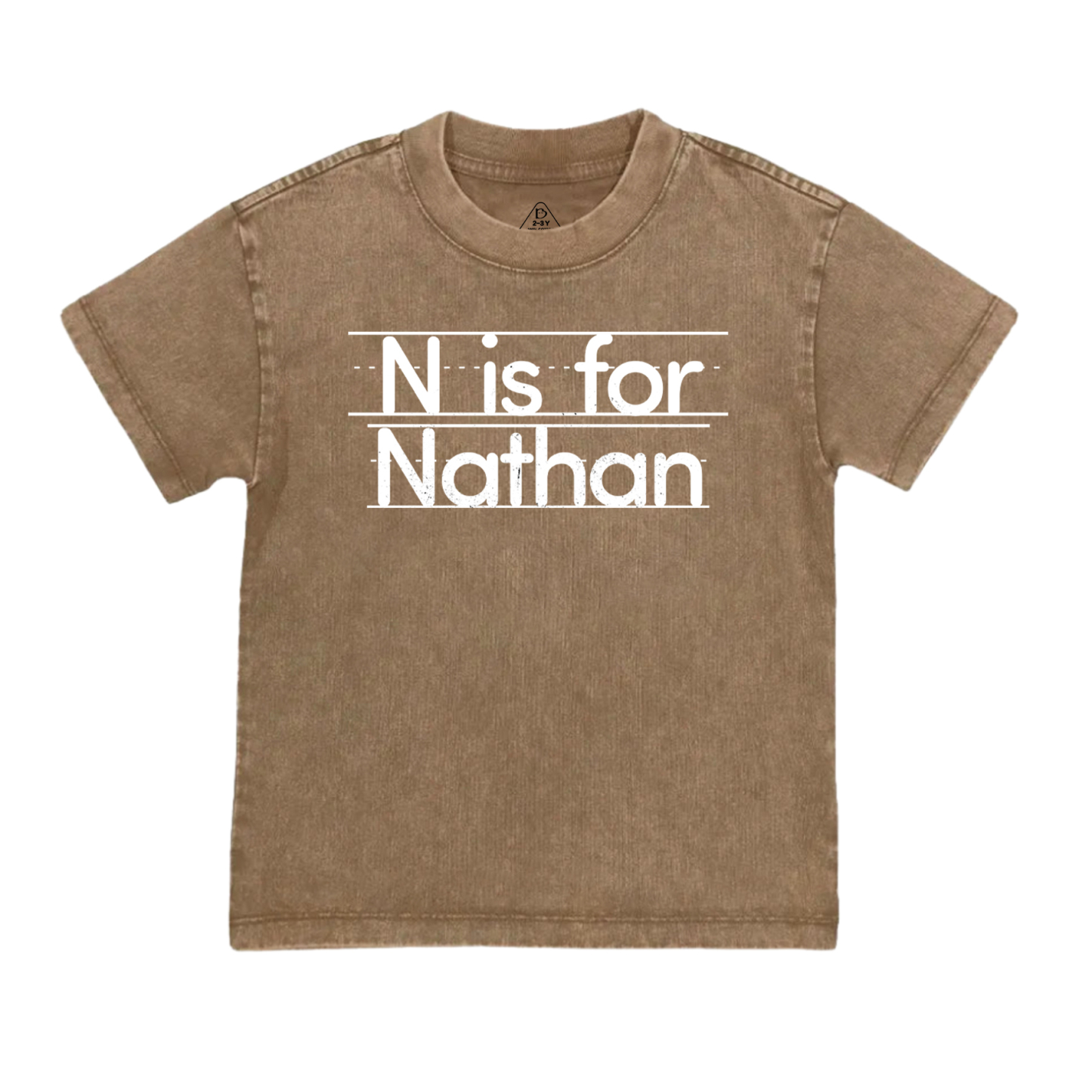 Custom Initial Back To School Toddler&Kids Washed Tees    