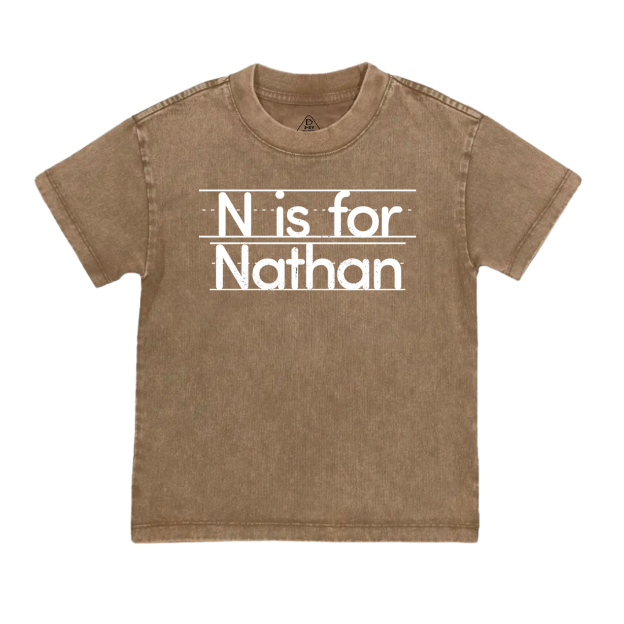 Custom Initial Back To School Toddler&Kids Washed Tees    