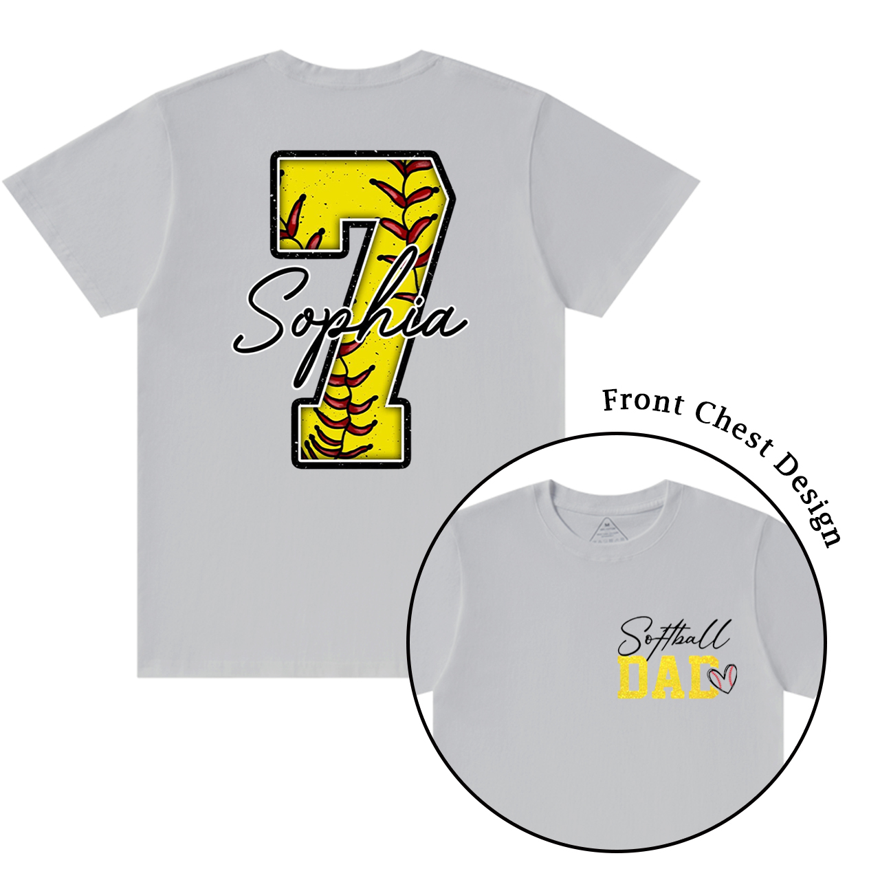 Personalized Softball Dad T-shirt