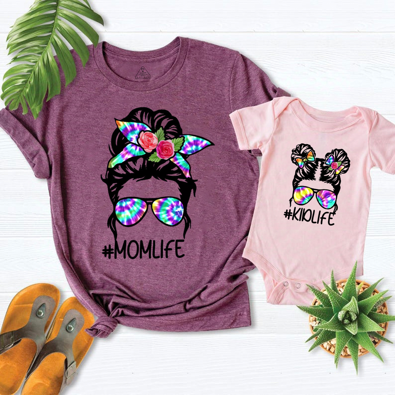 Messy Bun Mom And Daughter Matching Tees
