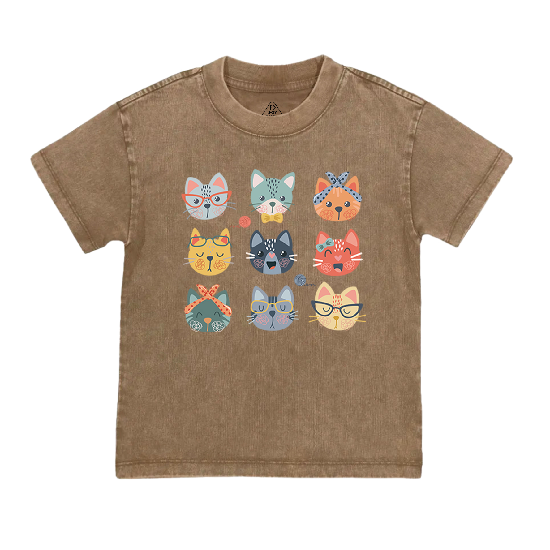 Cute Cat Lover Toddler&Kids Washed Tees