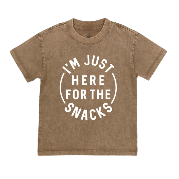 I'm Just Here For The Snacks Toddler&Kids Washed Tees