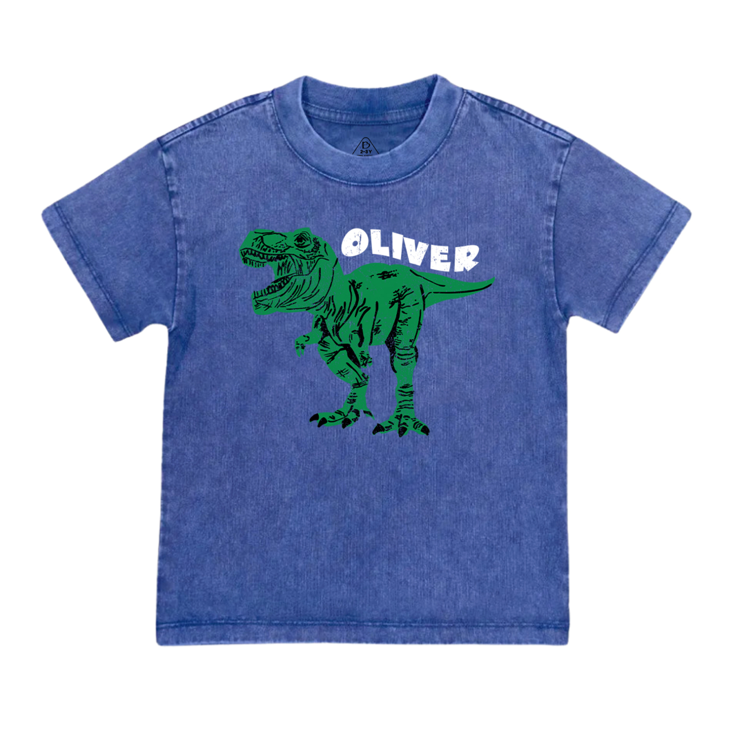  Personalized Dinosaur Toddler&Kids Washed Tees         