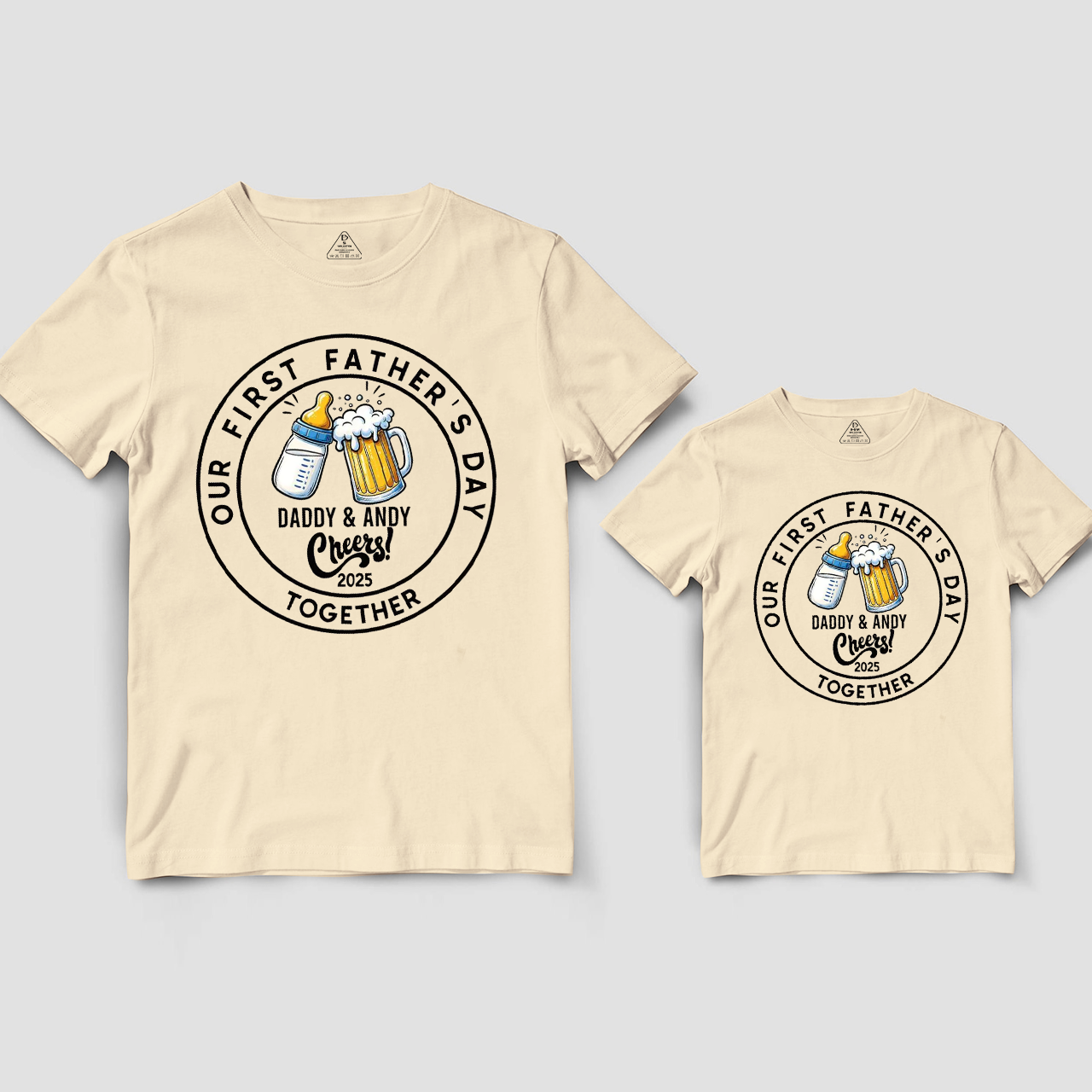 Personalized Our First Father's Day Dad&Me Matching Shirts