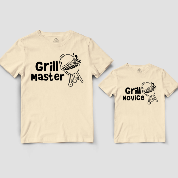 Grill Master Grill Novice Dad and me Matching Gift Shirt