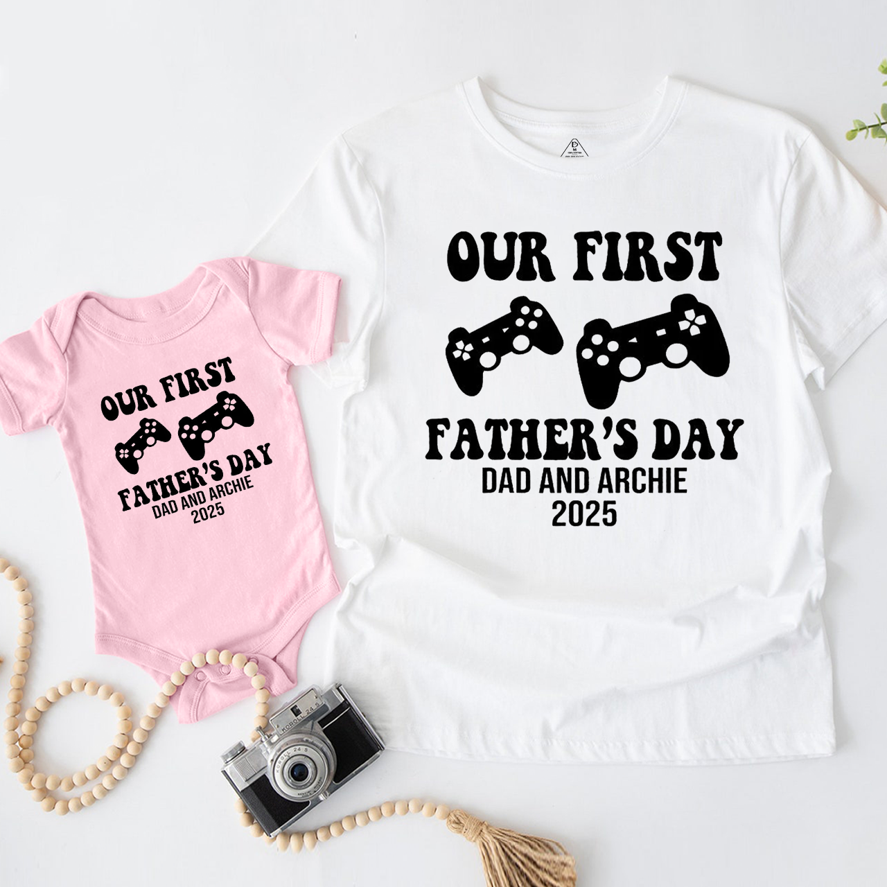 Personalized Our First Father's Day Dad&Me Matching T-Shirts