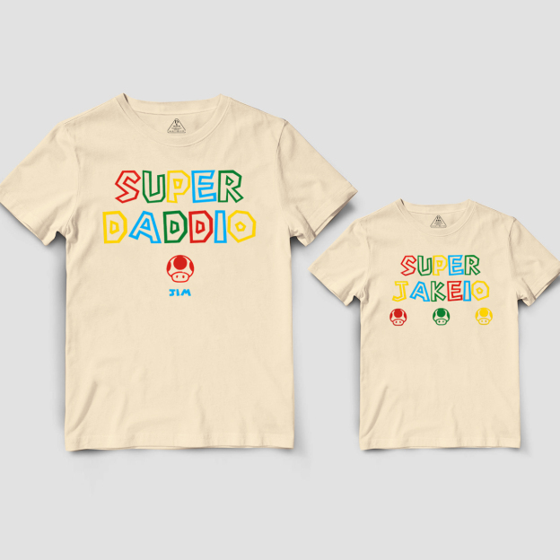 Personalized Super Daddio Dad&Me Matching Shirts