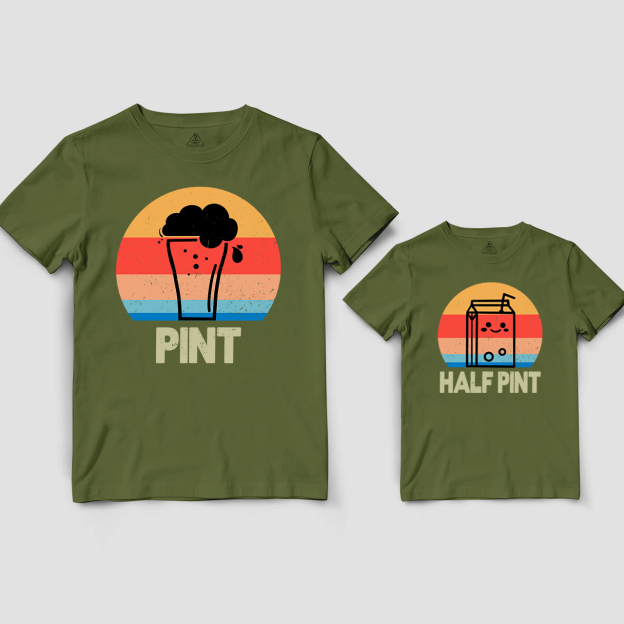Dad Kid Matching Shirts-"Pint and Half Pint"