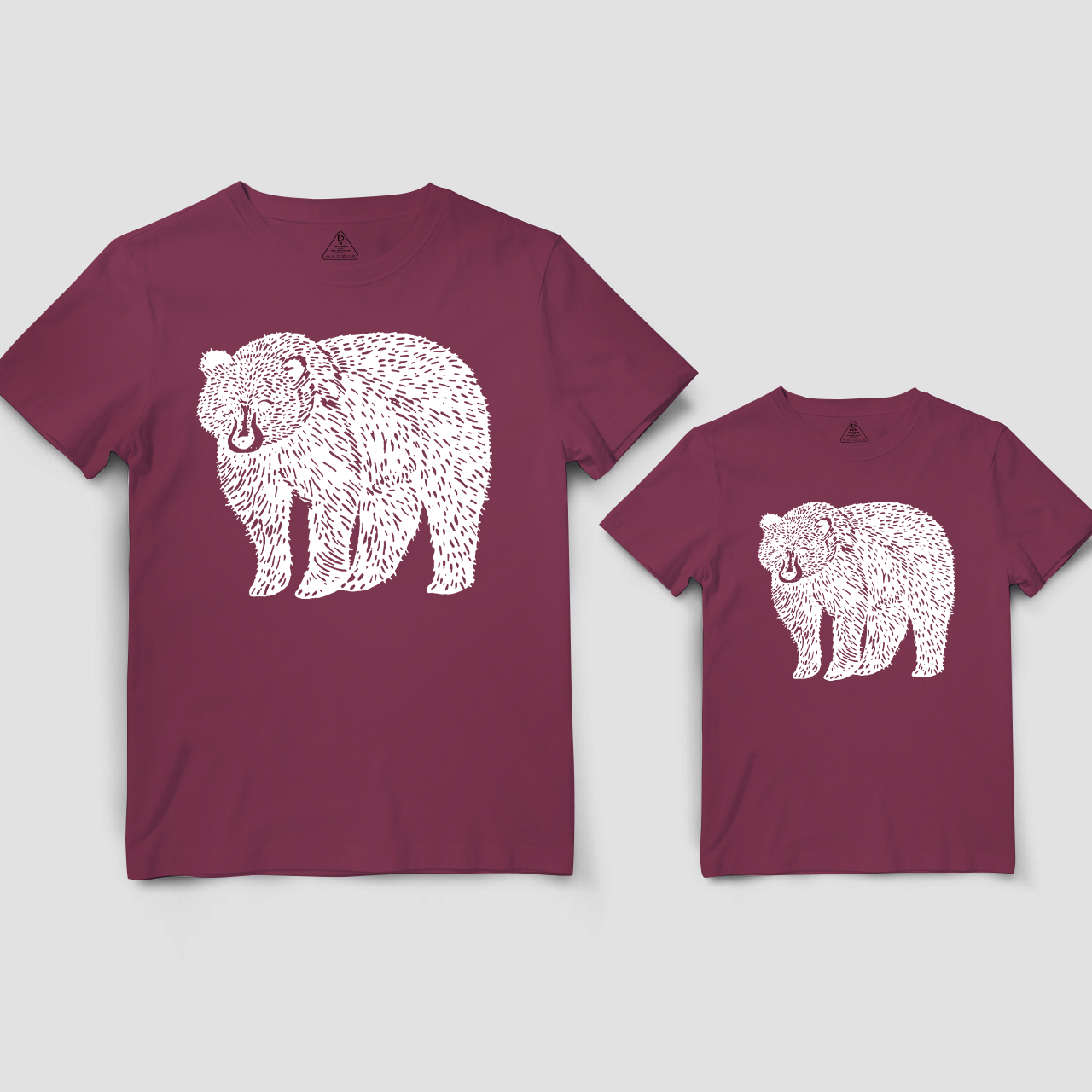 Organic Animal Bear Dad&Me Matching Shirts