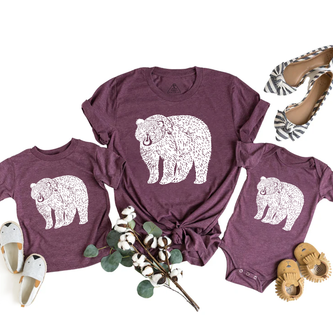 Organic Animal Bear Family Matching Tees Beepumpkin