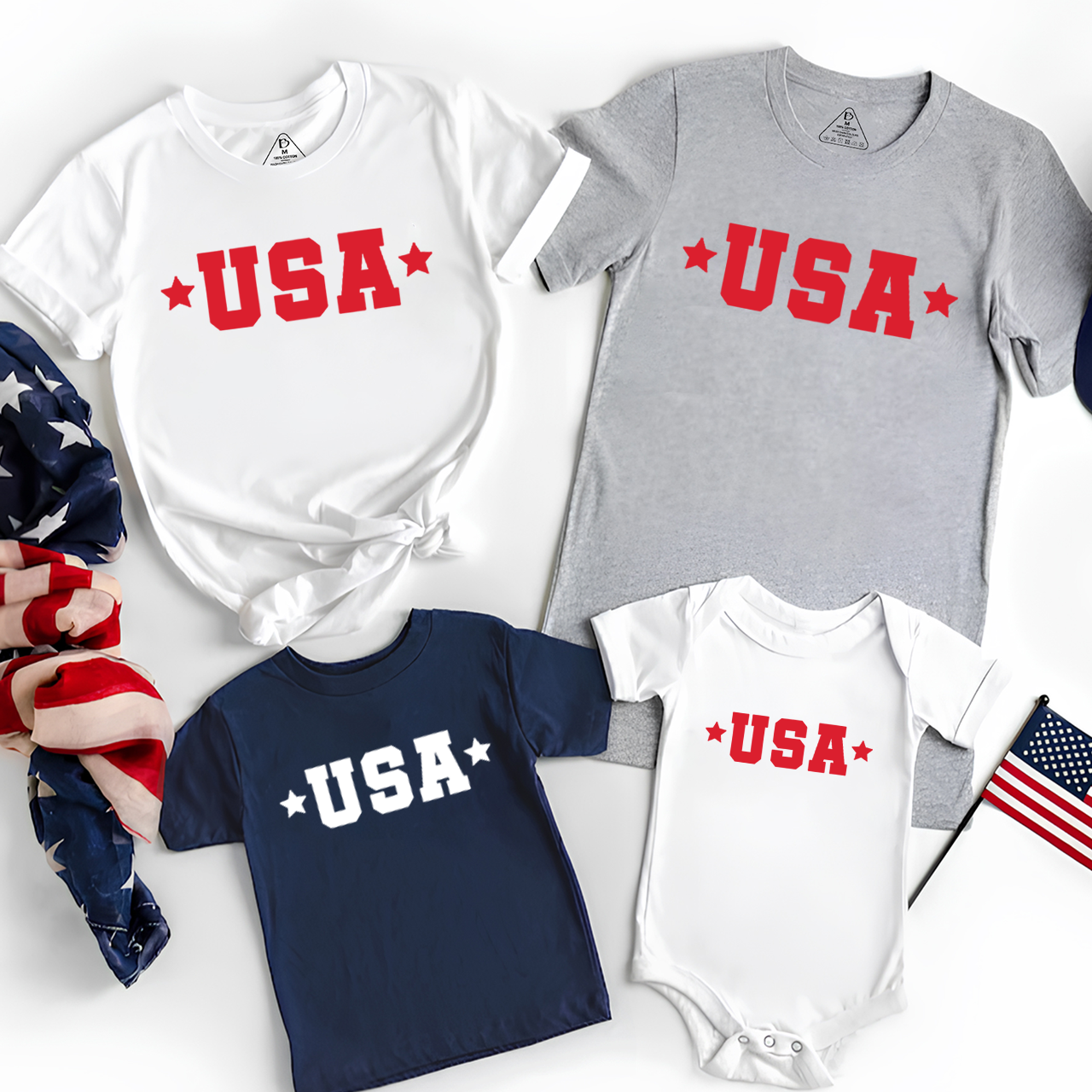 USA Star Family Matching Tees Beepumpkin