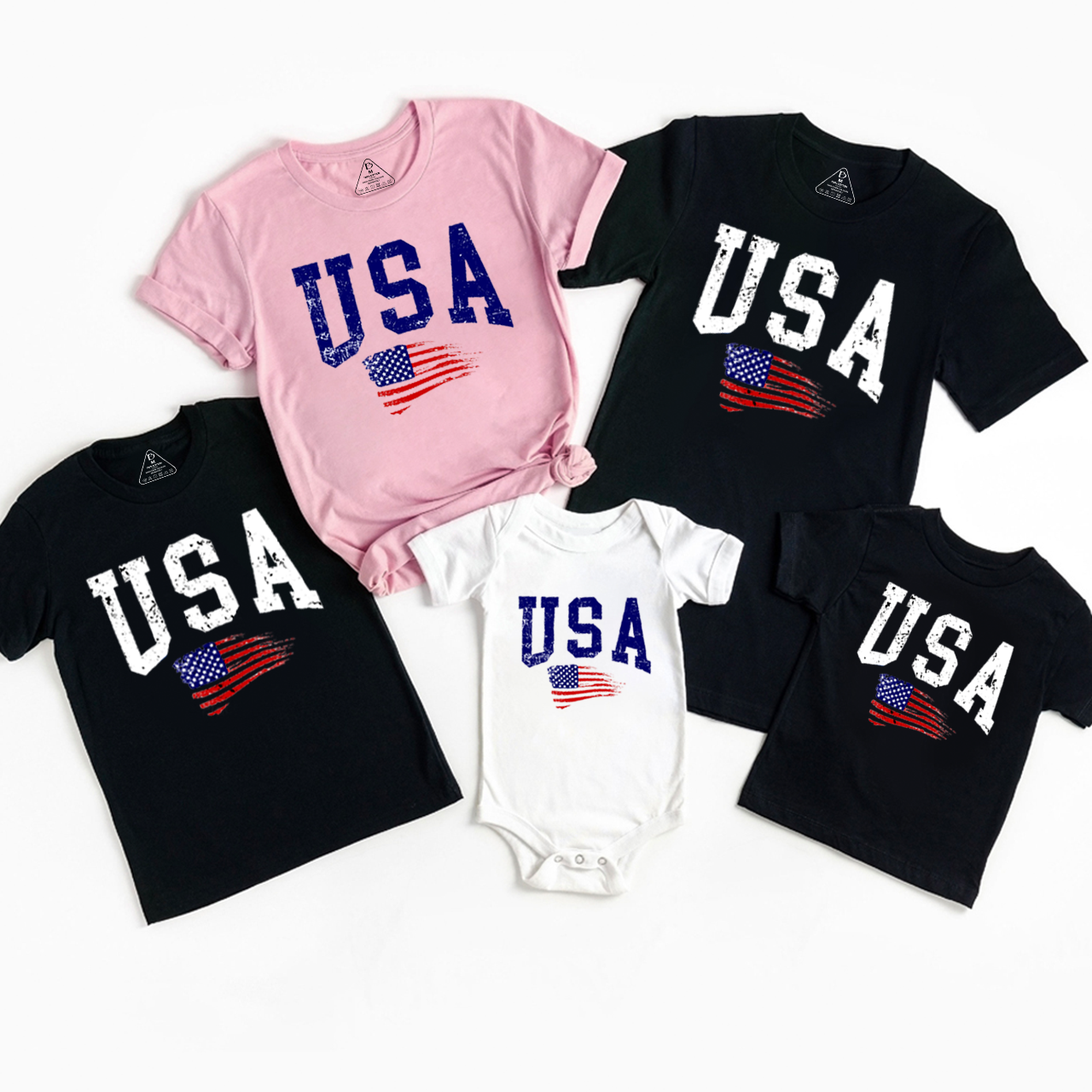 American Flag Independence Day Family Matching Shirts
