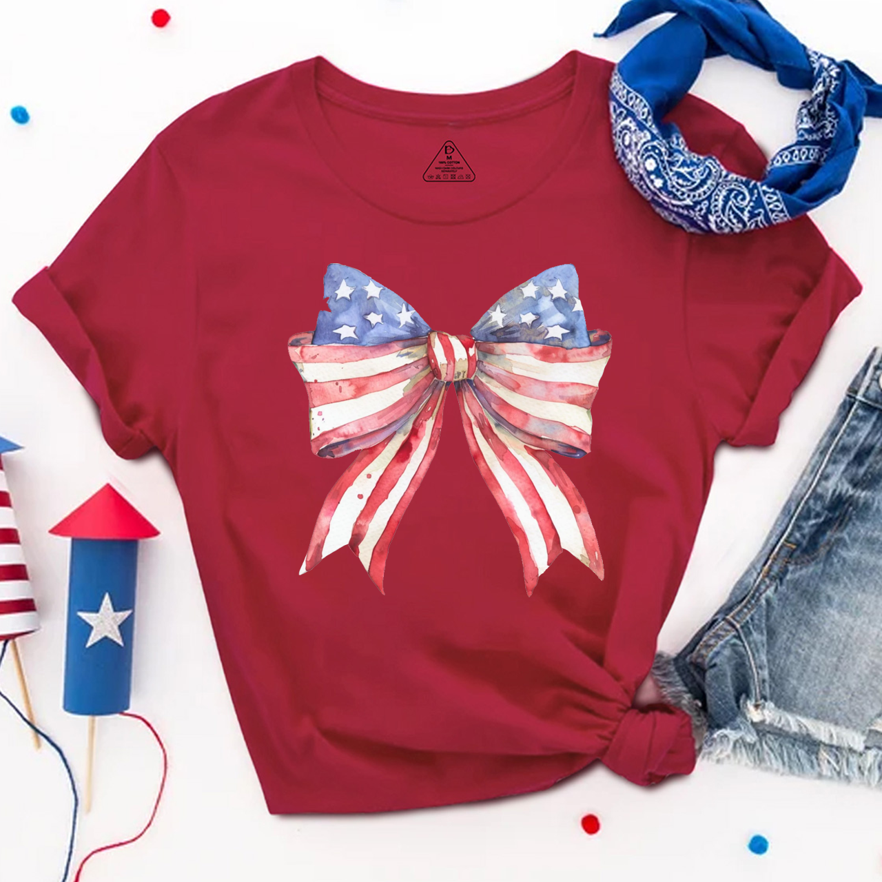 Coquette American Flag Mama T-Shirts