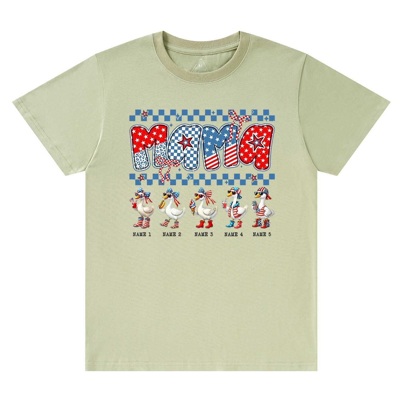 Personalized 4th Of July Mama Goose  T-Shirts