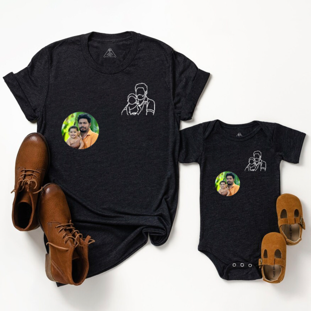 Custom Pocket Portrait from Photo Shirts For Dad And Me