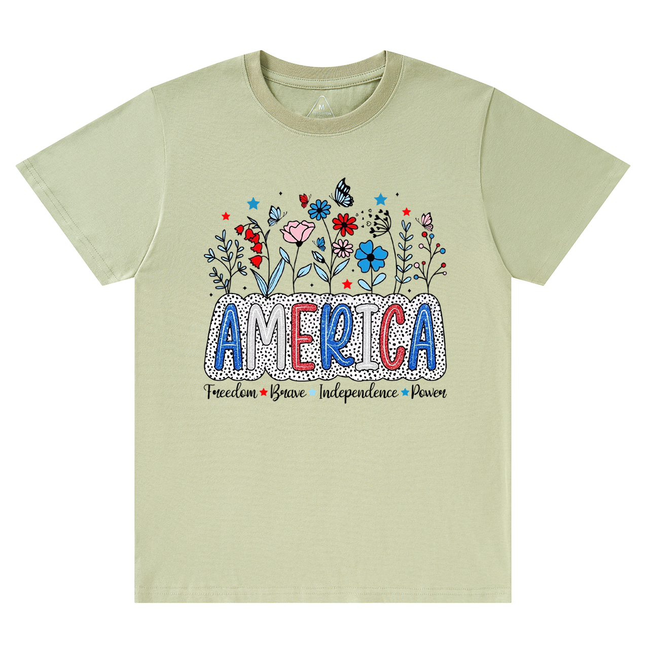 Floral Brushstroke USA Mama T-Shirts