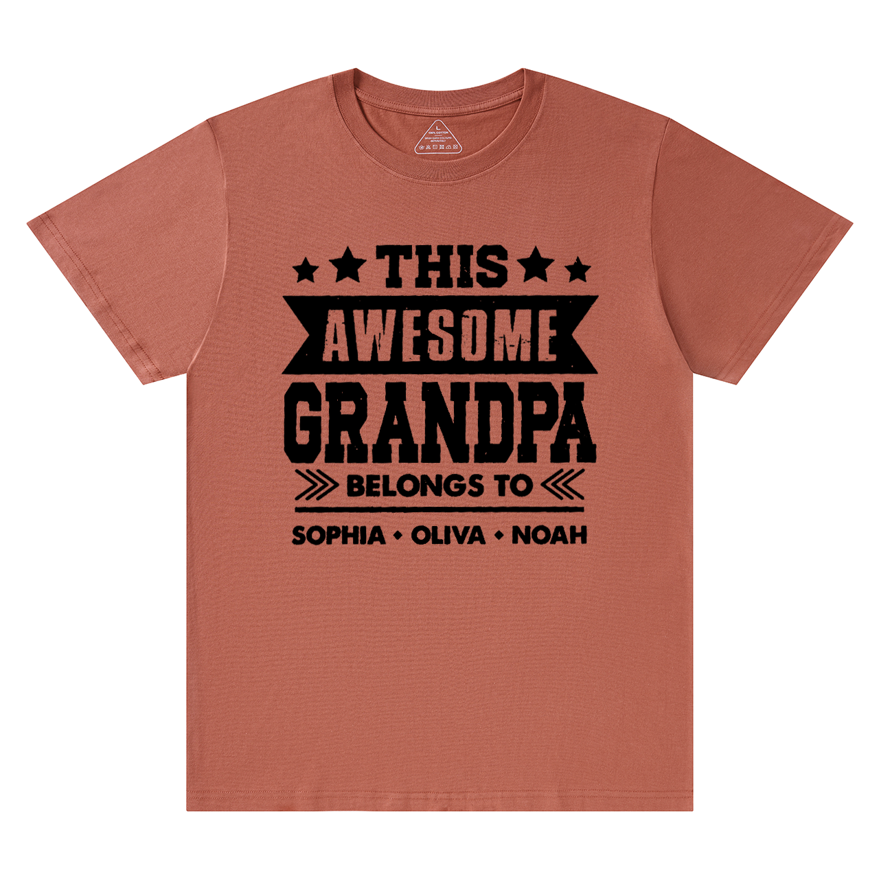 Personalized Grandpa With Kids Names T-shirt