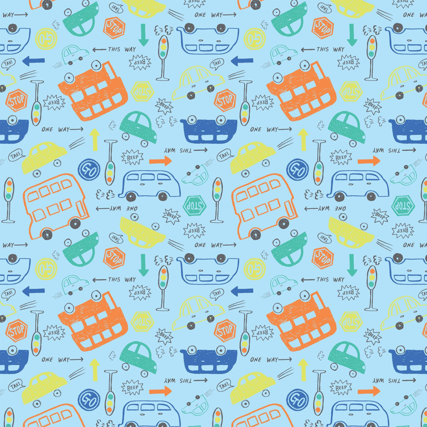 Crayon Cars Back To School All Over Print Kids Tees