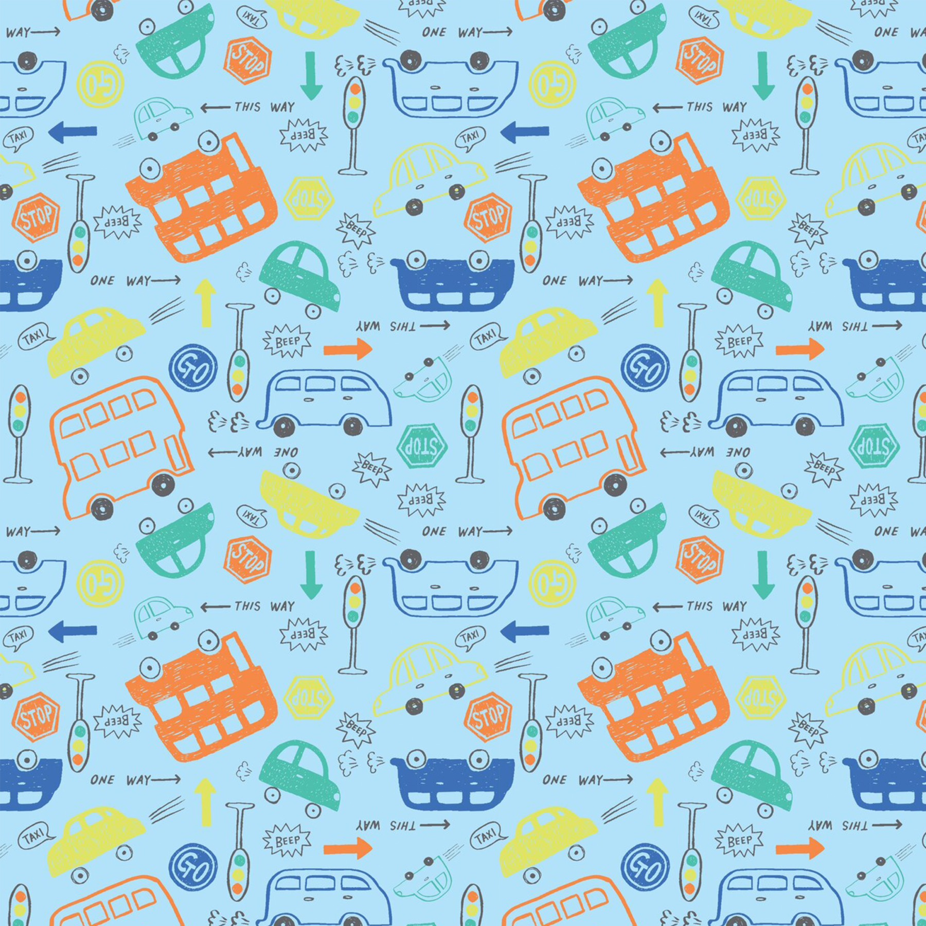 Crayon Cars Back To School All Over Print Kids Tees