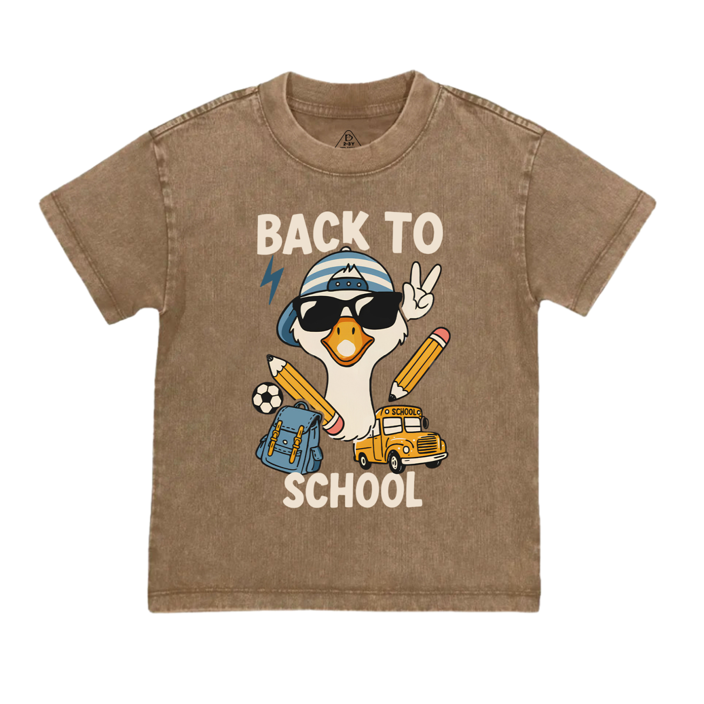 Back To School Goose Toddler&Kids Washed Tees