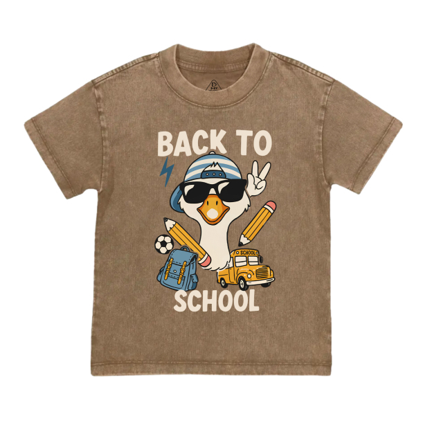 Back To School Goose Toddler&Kids Washed Tees
