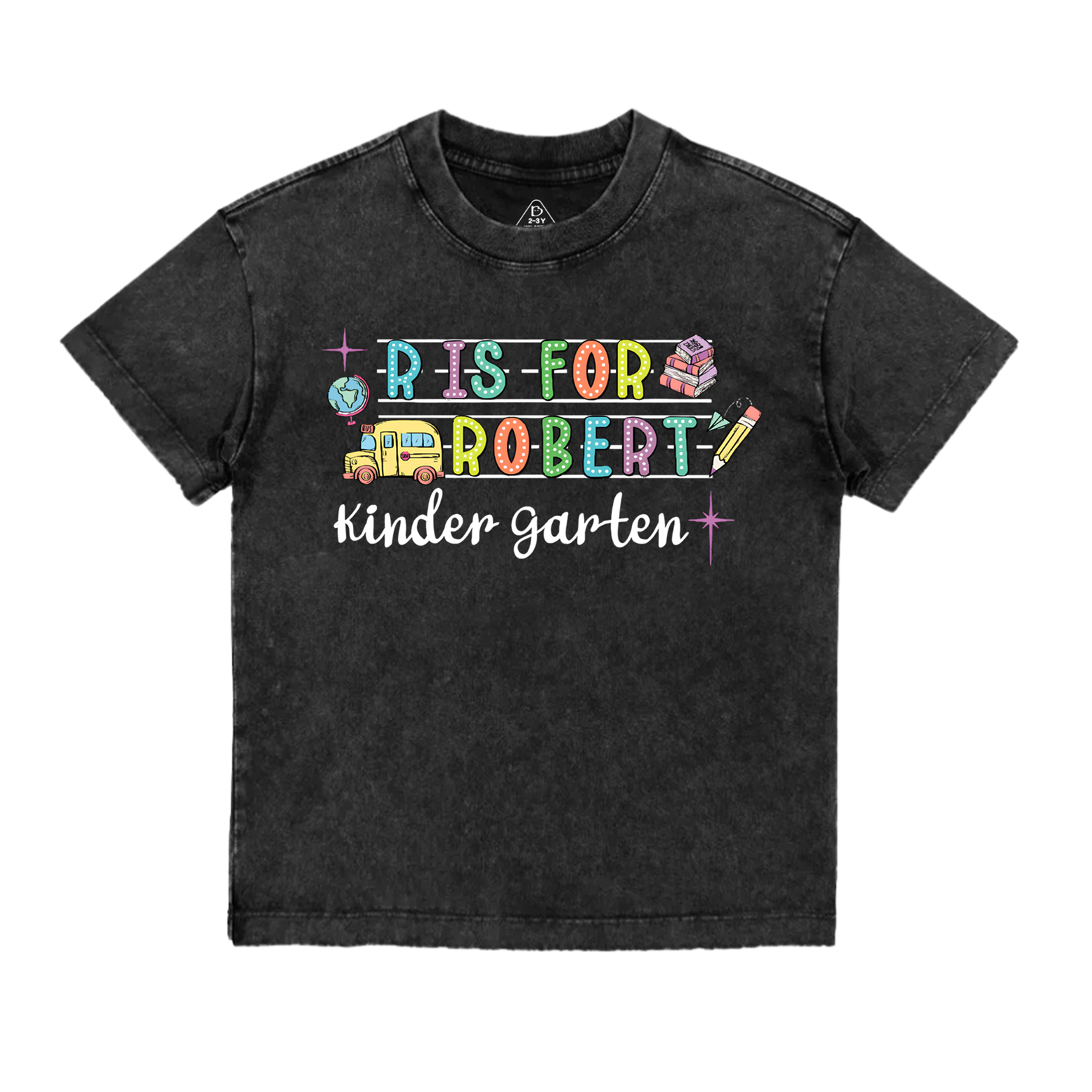 Personalized Alphabet Back To School Toddler&Kids Washed Tees