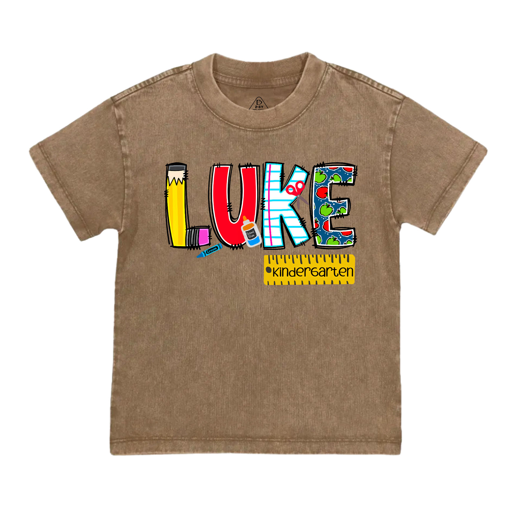 Personalized Alphabet Toddler&Kids Washed Tees