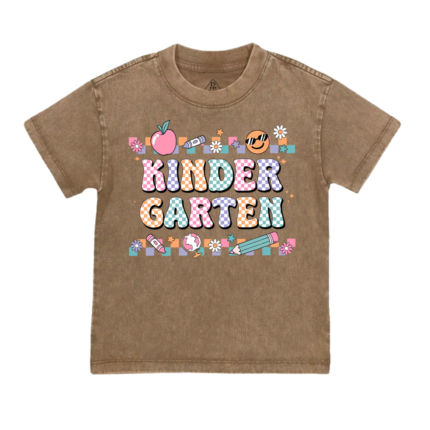 Personalized Lattice Grade Toddler&Kids Washed Tees