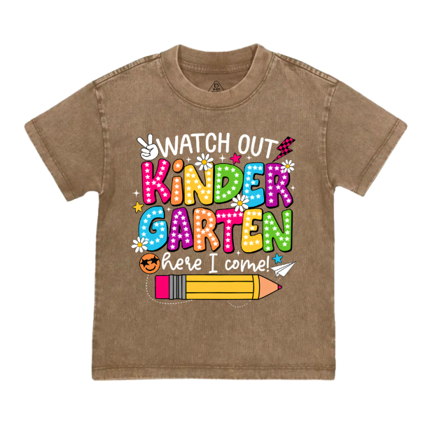 Personalized Watch Out Kindergarten Here I Come Toddler&Kids Washed Tees