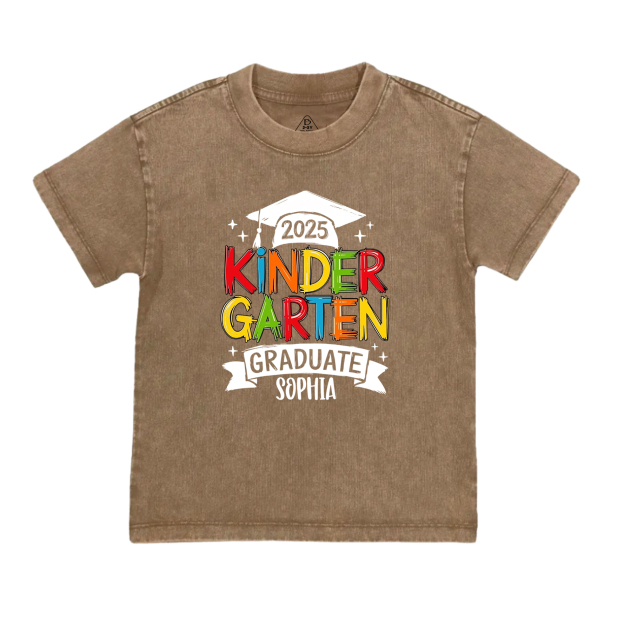 Personalized Kindergarten Graduation Toddler&Kids Washed Tees
