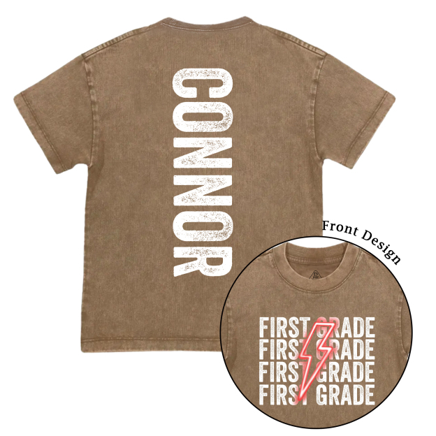 Personalized Lightning Kid Name Toddler&Kids Washed Tees