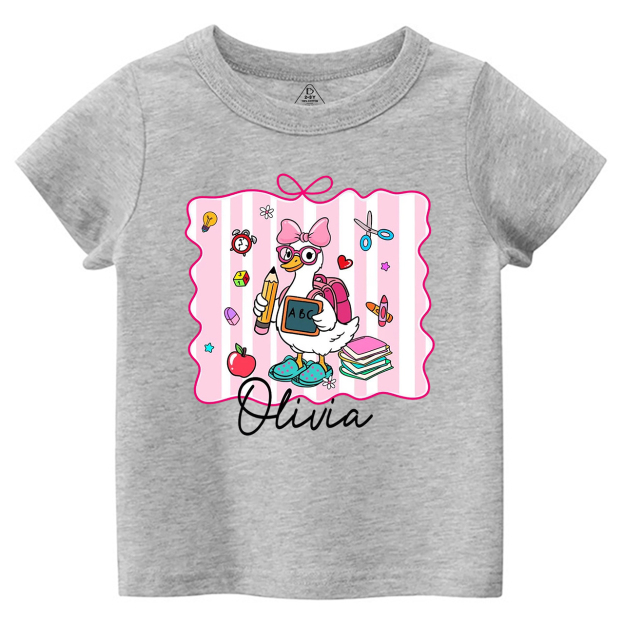 Personalized Boy Girl School Goose Toddler&Kid's Tees Beepumpkin