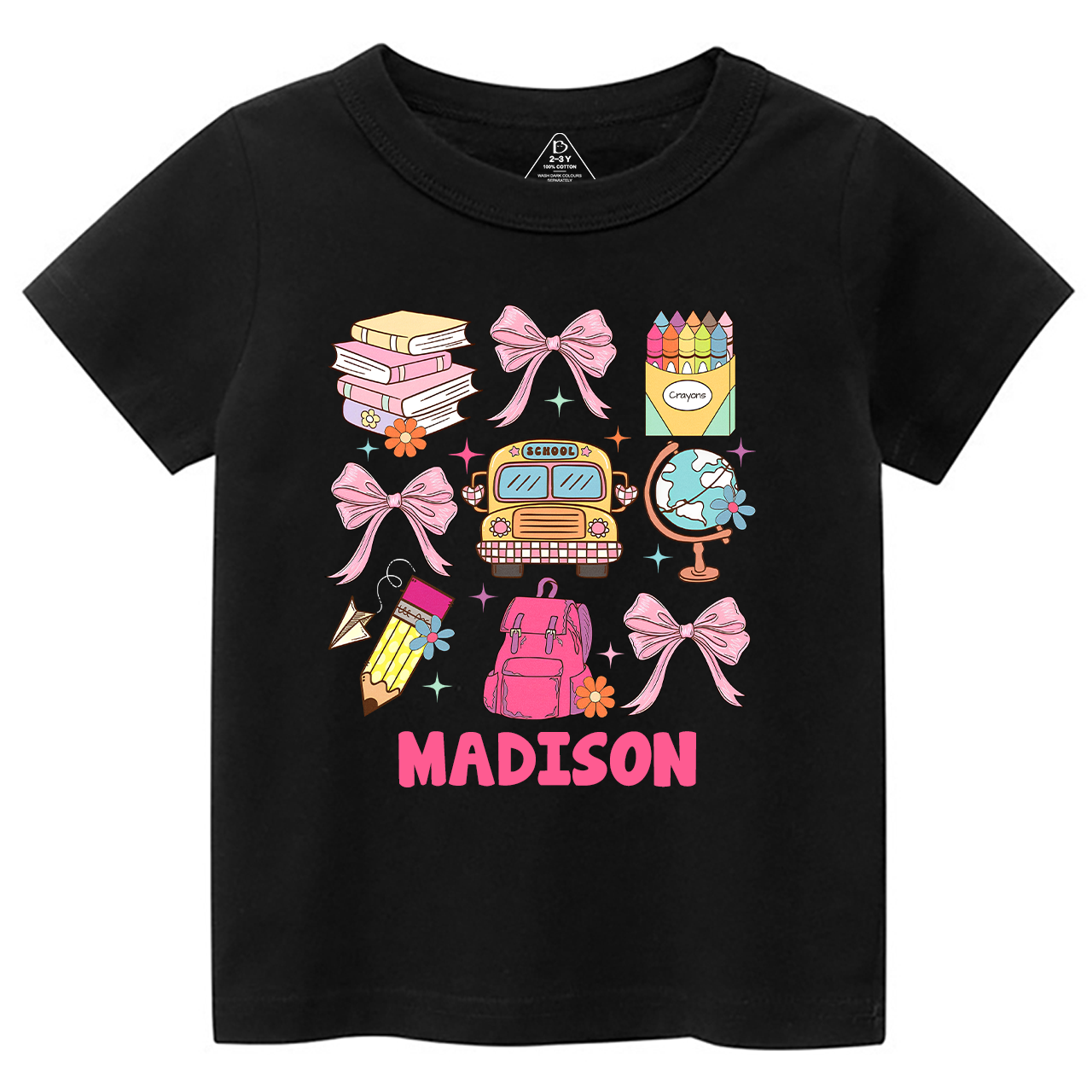 Bow Stationery Back To School Toddler&Kids Tees 
