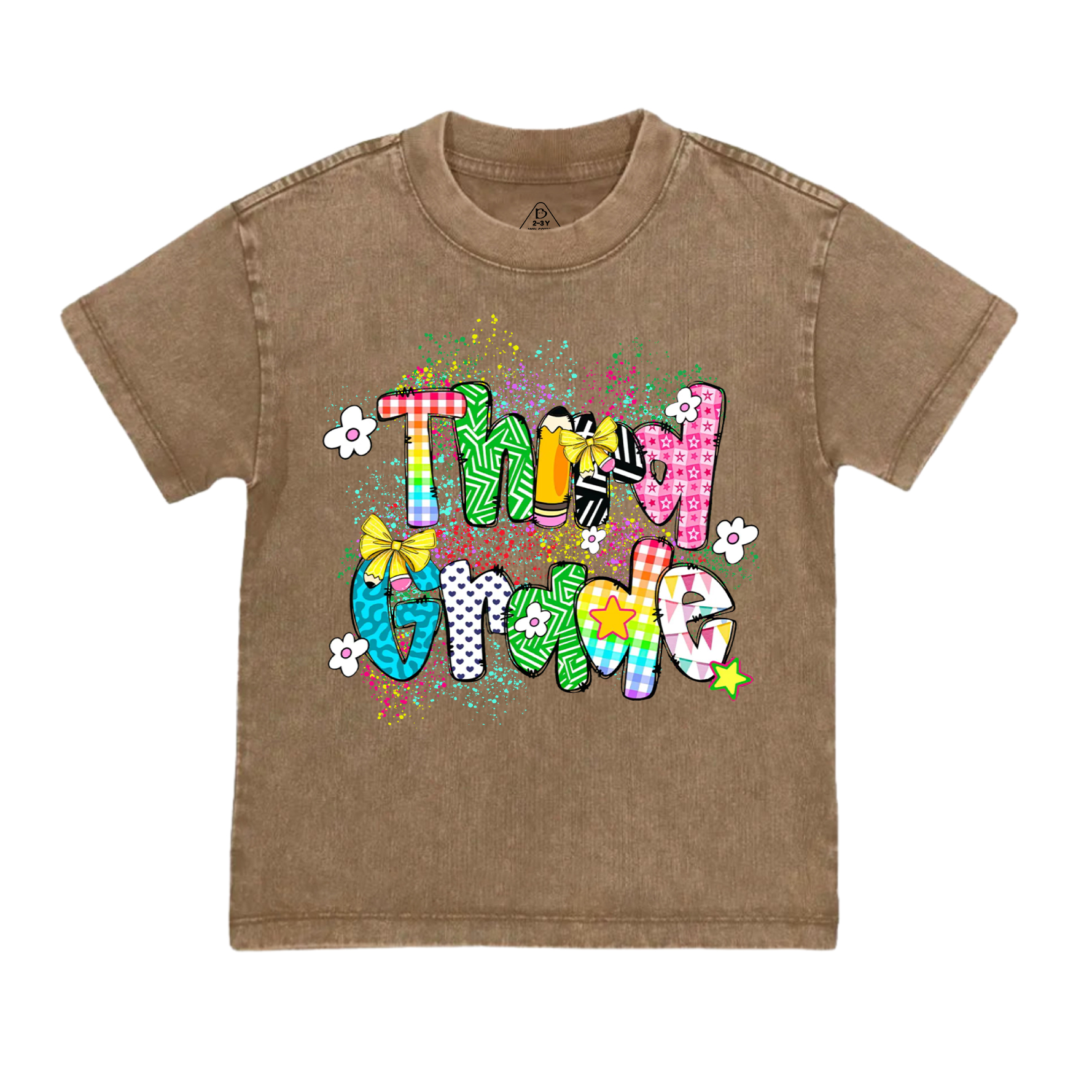 Personalized Ink splash Back To School Toddler&Kids Washed Tees