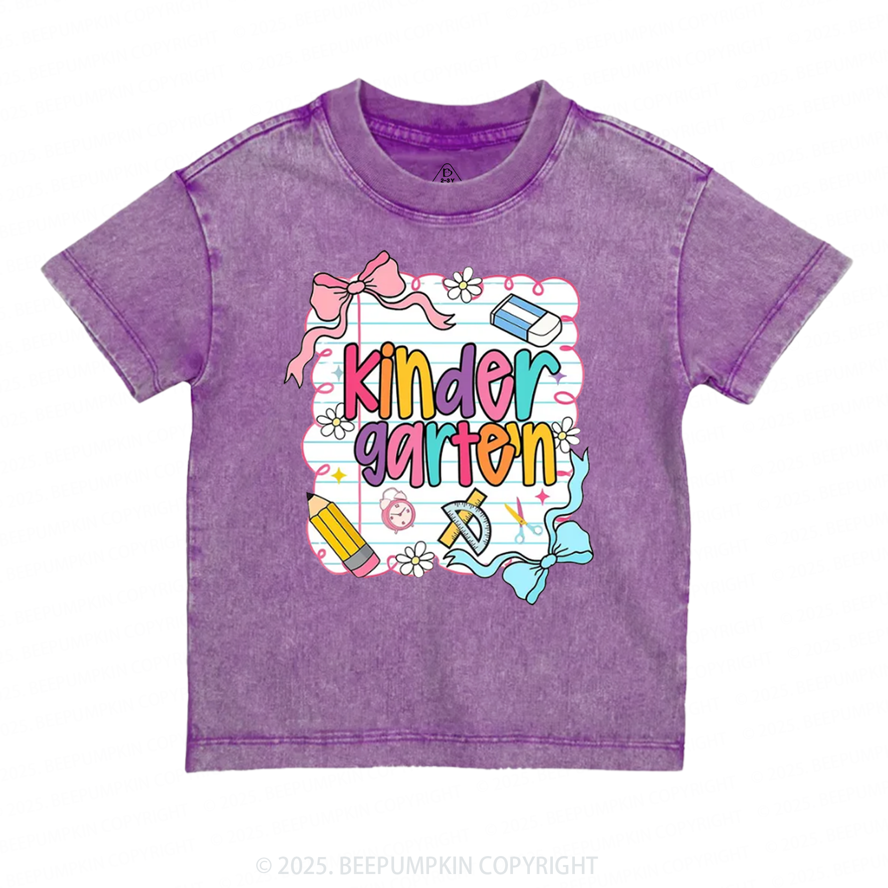 Personalized Back To School Bow Bundle Toddler&Kids Washed Tees