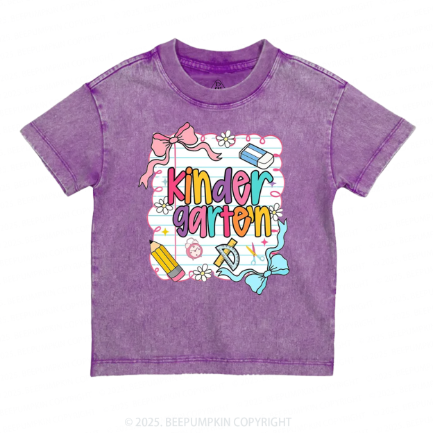 Personalized Back To School Bow Bundle Toddler&Kids Washed Tees