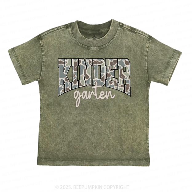 Personalized Back To School Boys Old Camo Toddler&Kids Washed Tees