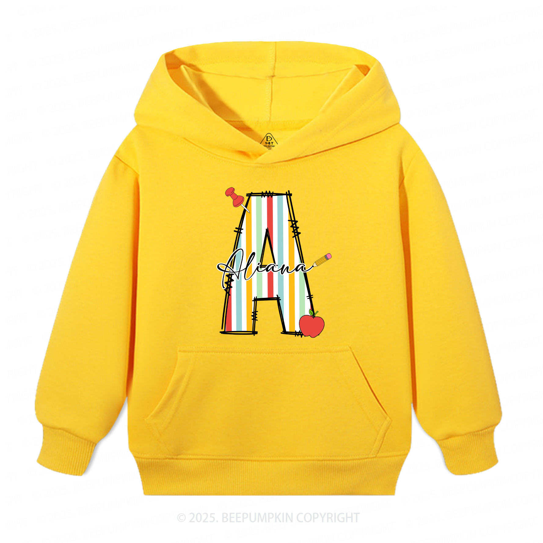 Personalized Alphabet Kid's Hoodies Beepumpkin