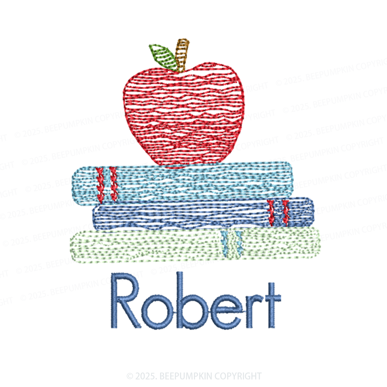 Personalized Embroidered Apple Book Name Toddler&Kid's Polo Shirt Beepumpkin
