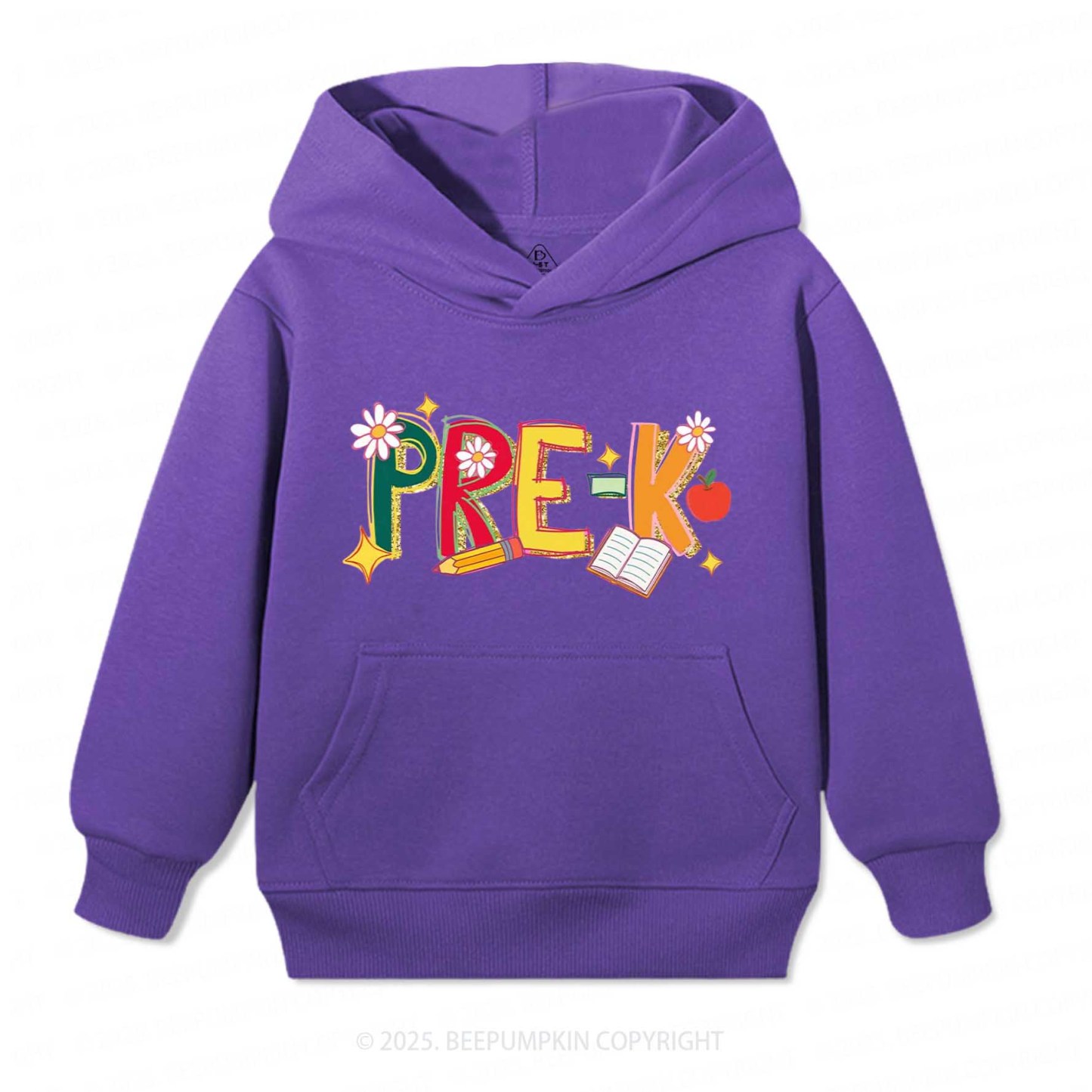  Personalized Girly Floral Kindergarten Neon School Kid's Hoodies Beepumpkin