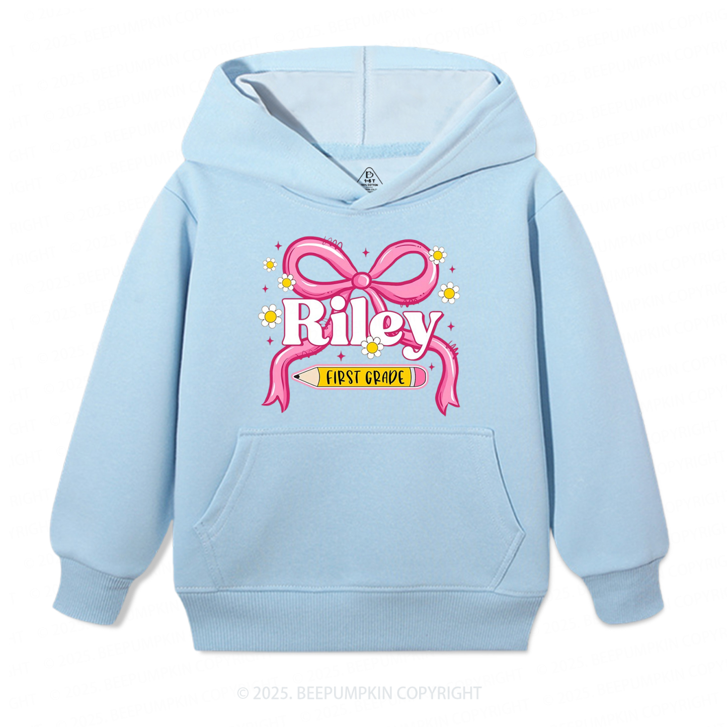 Personalized First Grade Girly Kid's Hoodies Beepumpkin