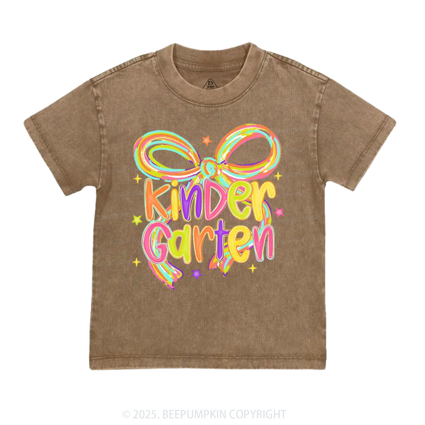 Personalized Girly Bow Sublimation Toddler&Kids Washed Tees