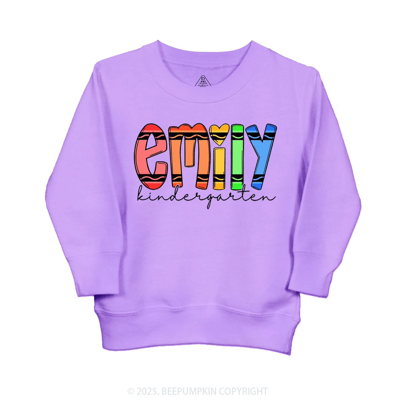 Personalized Colored Crayon Name Kid's Sweatshirt