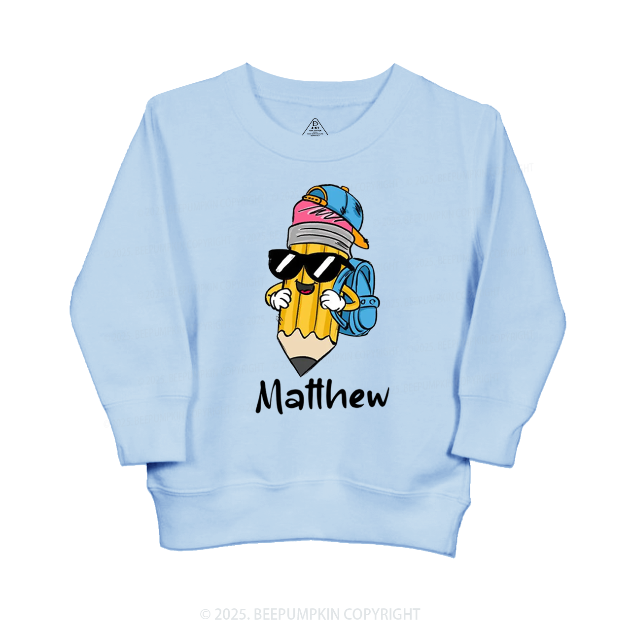 Personalized Boy Girl Pencil Kid's Sweatshirt